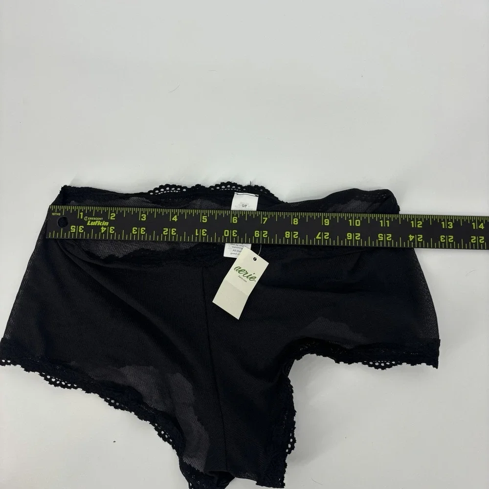 Aerie Black Mesh‎ Cheeky Panties Size Small Boyshort New With Tags